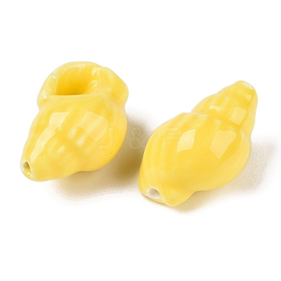 Handmade Printed Porcelain Beads Strand PORC-T133-01D-1