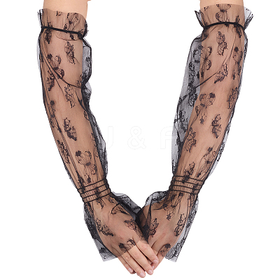 Outdoor Cycling Polyester Lace Sleeves AJEW-WH20067-033A-1