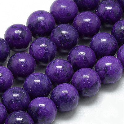 Synthetic Ocean White Jade Beads Strands G-S254-6mm-B03-1
