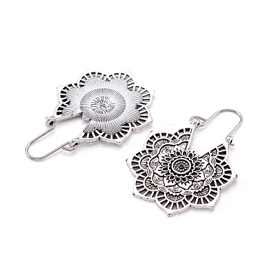 Bohemian Retro Style Alloy Dangle Hoop Earrings X1-EJEW-TAC0003-01AS-1