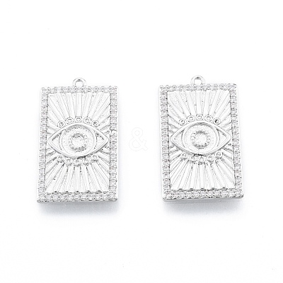 Brass Micro Pave Cubic Zirconia Pendant Rhinestone Settings KK-C006-29P-1