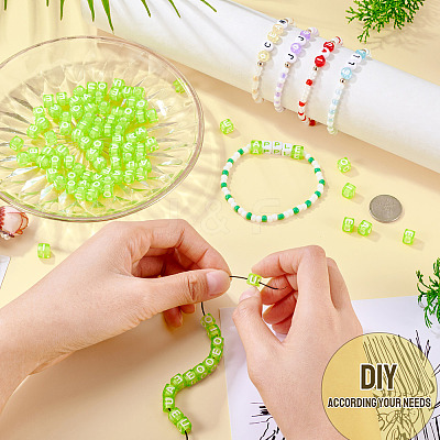 100Pcs 5 Colors Transparent Acrylic Beads TACR-TA0001-55A-1