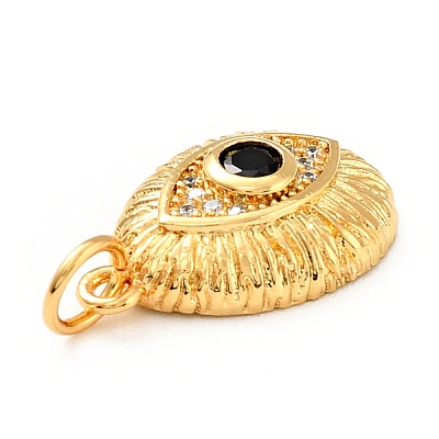 Brass Micro Pave Cubic Zirconia Pendants KK-E036-05G-1