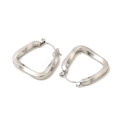 Non-Tarnish 304 Stainless Steel Trapezoid Hoop Earrings for Women EJEW-P202-05P-1