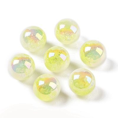UV Plating Opaque Crackle Two-tone Acrylic Beads X1-MACR-C032-01I-1
