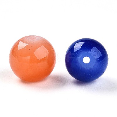Baking Paint Imitation Jade Glass Beads DGLA-Q021-12mm-M-1