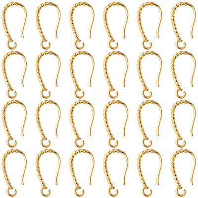 40Pcs Long-Lasting Plated Brass Ear Wire KK-SC0006-50-1