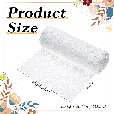 Flower Nylon Stretch Lace Fabric DIY-WH0578-60-1