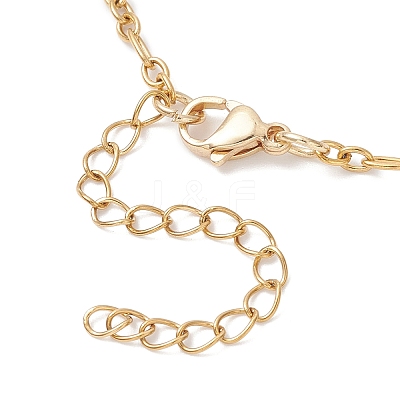 304 Stainless Steel Leaf Link Chain Bracelet Making AJEW-JB01433-1