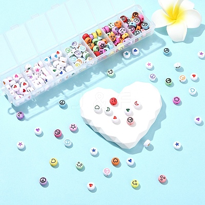 7 Styles Opaque Acrylic Beads MACR-YW0003-62-1