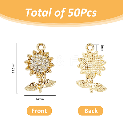 50Pcs UV Plating Alloy Rhinestone Pendants FIND-FH0008-93-1