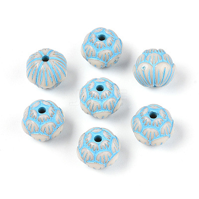 Painted Opaque Acrylic Beads OACR-T029-02H-1