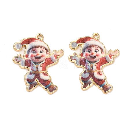 Christmas Alloy Enamel Pendants ENAM-K069-44F-G-1