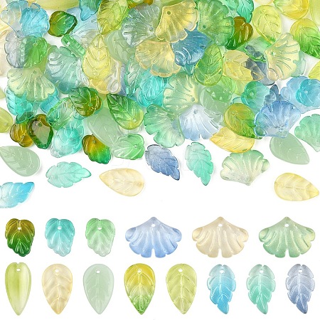 140Pcs 14 Styles Handmade Lampwork Pendants LAMP-YW0001-74-1