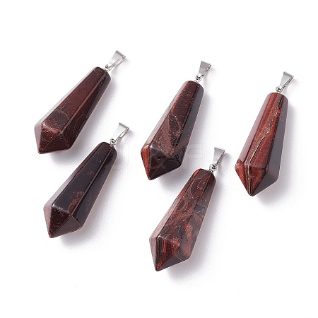 Natural Red Tiger Eye Pointed Pendants X-G-I314-02P-11-1
