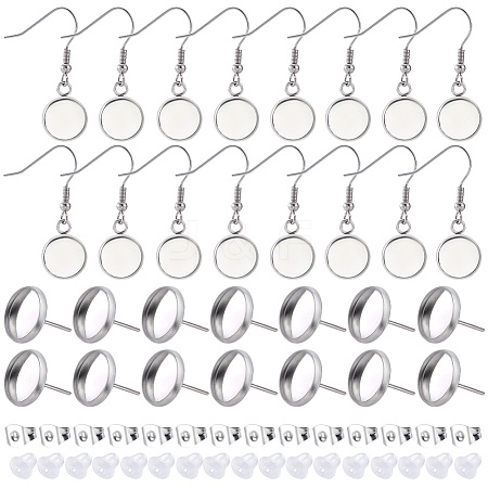 50Pcs 304 Stainless Steel Earring Hooks & 50Pcs Stud Earring Findings STAS-SC0008-68-1