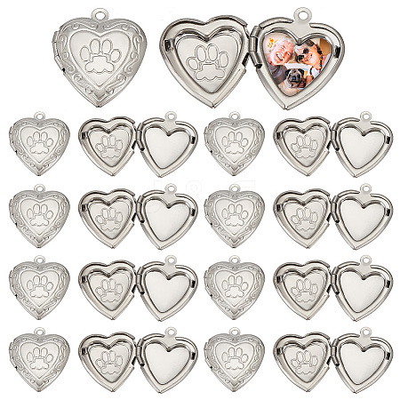   20Pcs 304 Stainless Steel Locket Pendants STAS-PH0005-68-1