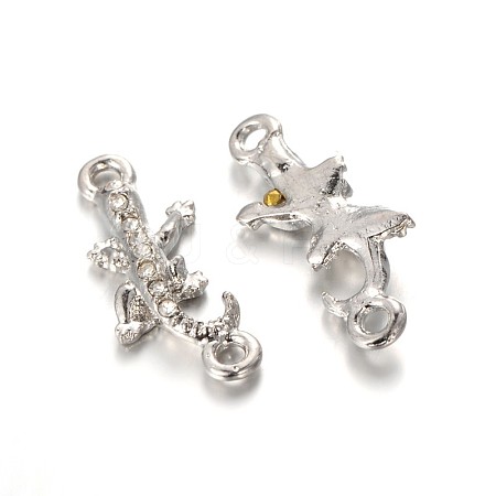 Gecko Alloy Crystal Rhinestone Multi-Stone Links connectors RB-J372-01P-1
