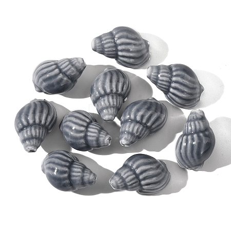 10Pcs Handmade Printed Porcelain Beads PORC-YW0001-26F-1