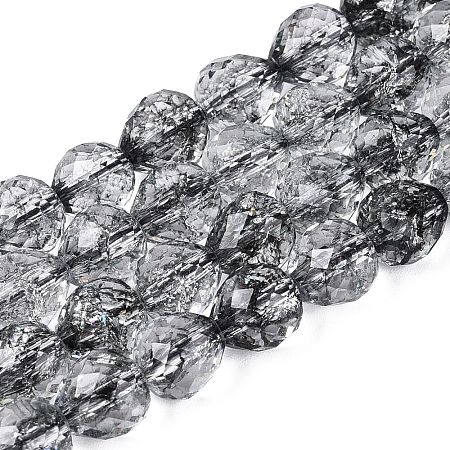 Crackle Transparent Glass Beads Strands GLAA-N068-04A-01-1