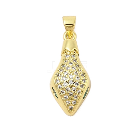 Rack Plating Brass Micro Pave Cubic Zirconia Pendants KK-Z074-62G-1