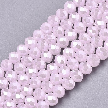 Electroplate Glass Beads Strands X-EGLA-A034-J8mm-A09-1