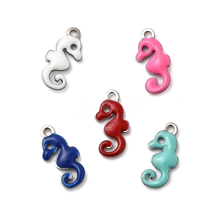304 Stainless Steel Enamel Charms STAS-Q363-14G-P-1
