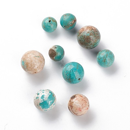  Jewelry Beads Findings Natural Turquoise Beads, Dyed, Round, 8mm, Hole: 1mm