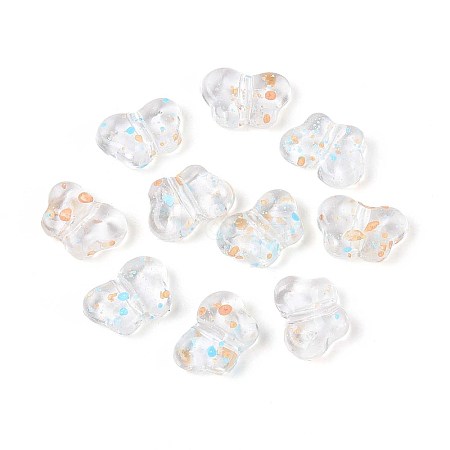 Spray Painted Transparent Acrylic Beads OACR-N149-01J-1