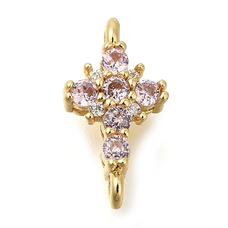 Brass Pave Cubic Zirconia Connector Charms KK-M101-03B-G02-1