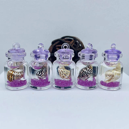 Luminous Glow in the Dark Glass Wishing Bottle Pendants FIND-PW0017-22F-1