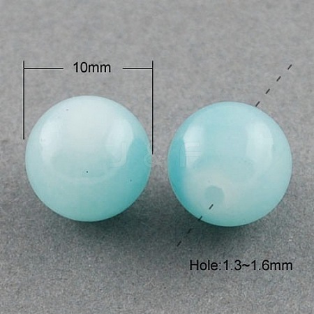 Imitation Jade Glass Round Beads Strands X-DGLA-S076-10mm-19-1