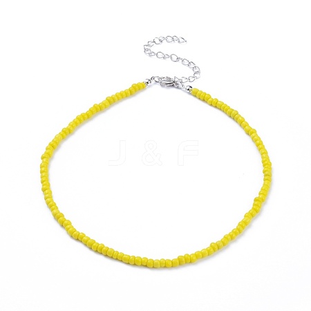 Glass Seed Beaded Necklaces NJEW-JN02691-01-1