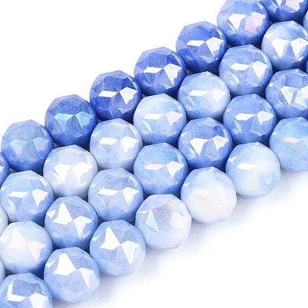 Anti-Tarnish Electroplate Glass Beads Strands X-GLAA-N010-10mm-08-1