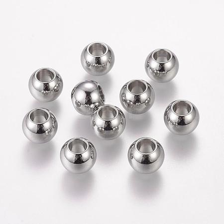 Tarnish Resistant 304 Stainless Steel European Beads X-STAS-E034-1-1