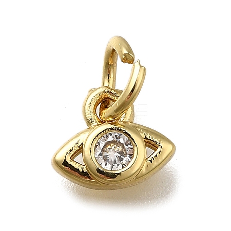 Brass Micro Pave Clear Cubic Zirconia Pendants ZIRC-I070-026G-1