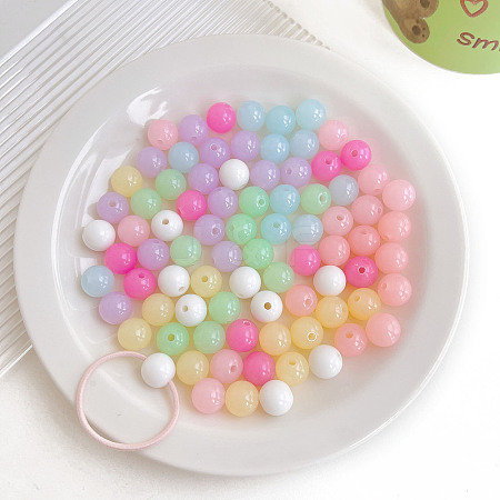 Opaque Acrylic Beads X-OACR-H038-13-1