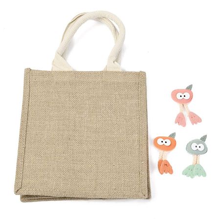 Jute Tote Bags Soft Cotton Handles Laminated Interior ABAG-F003-05-1