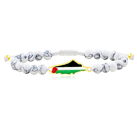 Palestine Map 304 Stainless Steel Enamel Link Bracelets FS-WGEA228-14-1