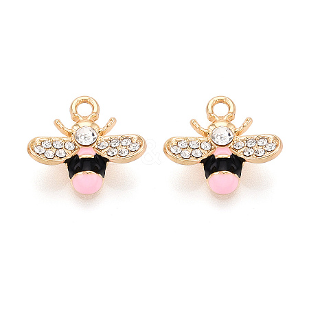 Alloy Rhinestone and Enamel Pendants PALLOY-T092-41G-02-1