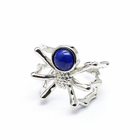 Spider Natural Lapis Lazuli Cuff Rings PW-WG6192B-01-1