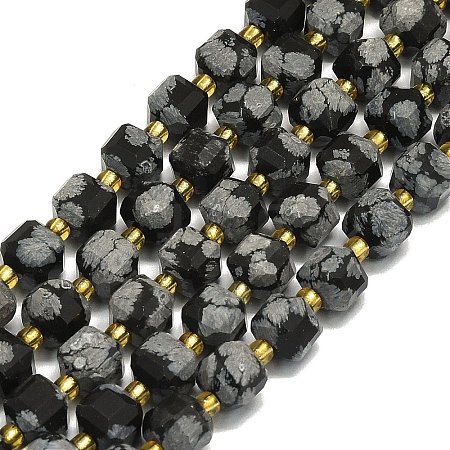 Natural Snowflake Obsidian Beads Strand G-I376-D08-01-1