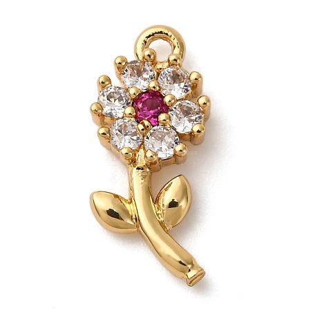 Brass Micro Pave Cubic Zirconia Pendants KK-I276-04G-03-1