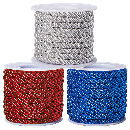 3 Rolls 3 Colors Polyester Cord OCOR-CY0001-25B-1