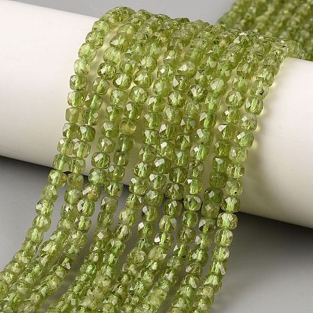 Natural Peridot Beads Strands G-K376-D03-4x4mm-1