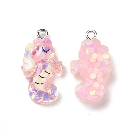 Transparent Resin Pendants RESI-J023-05A-1