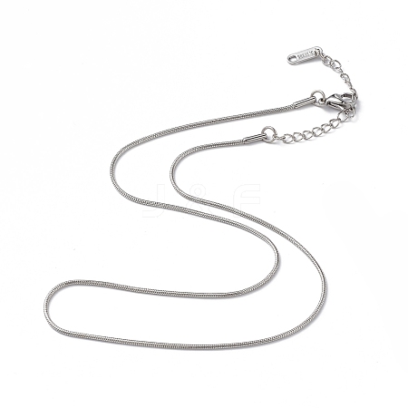 Non-Tarnish 304 Stainless Steel Round Snake Chain Necklace for Men Women NJEW-K245-016B-1