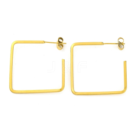 Ion Plating(IP) 304 Stainless Steel Square Stud Earrings EJEW-K295-03G-1