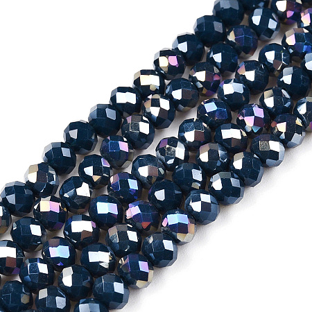 Electroplate Glass Beads Strands EGLA-A04-P6mm-B16-1