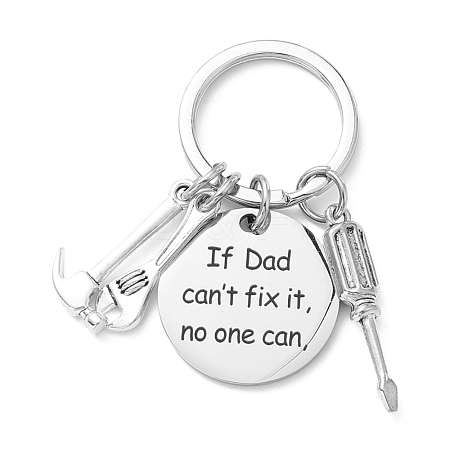 Non-Tarnish Father's Day Theme 201 Stainless Steel Keychain KEYC-A010-01-1